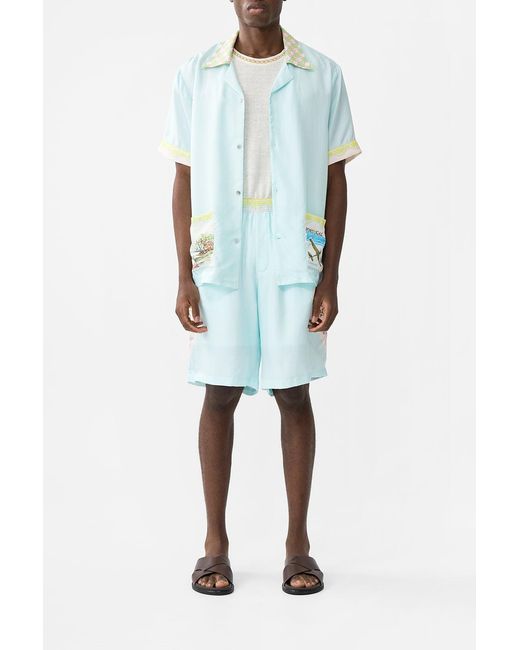 Camilla Blue Baggy Mid Length Walk Short With Love From Lisbon for men
