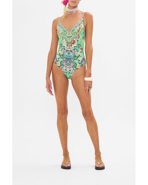 Camilla Green Wired V-Neck One Piece Porcelain Dream