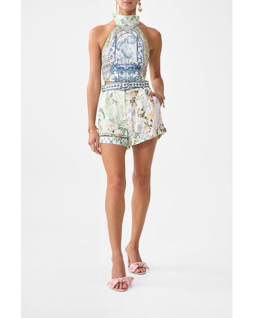 Camilla Multicolor Tuck Front Short Jardim Party