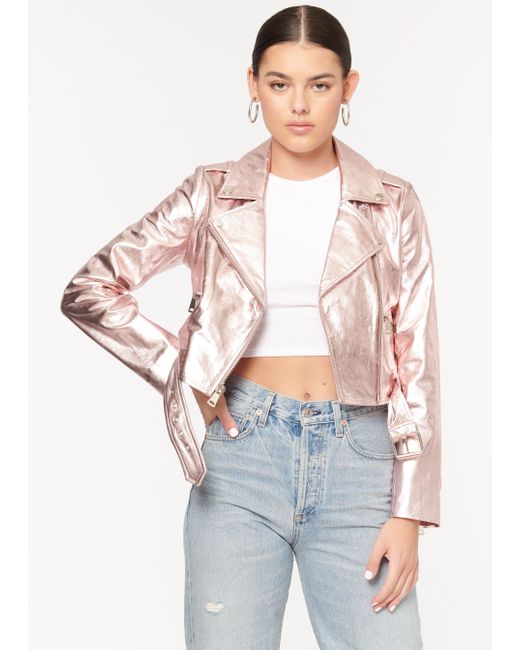 Cami NYC Kali Genuine Leather Jacket in Pink | Lyst