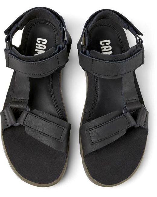 Camper Black Leather Sandals for men