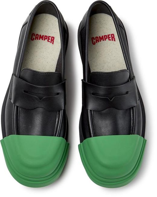 Camper Black Junction Leather Loafers for men