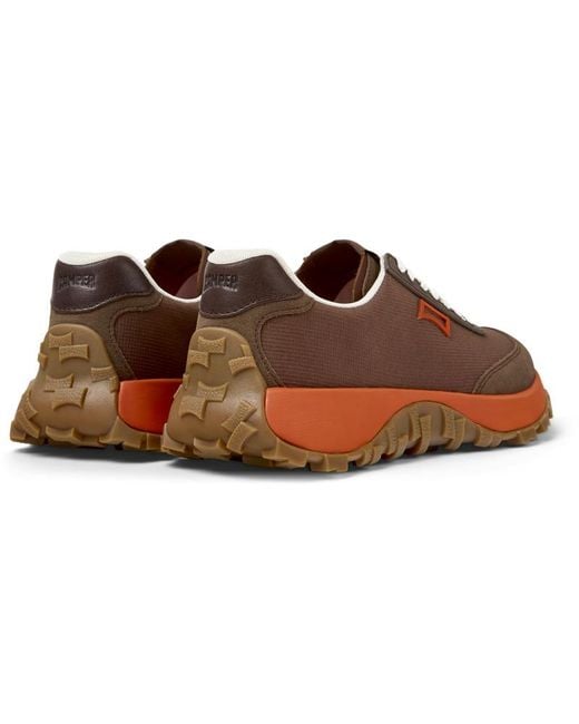 Camper Brown Drift Trail Vibram Panelled Lace-Up Sneakers for men