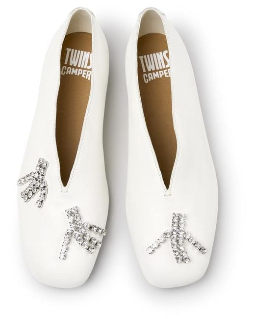 Camper White Ballerinas