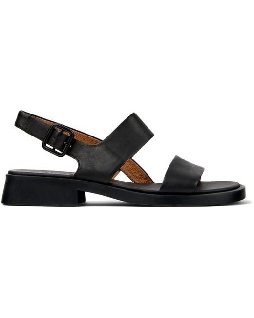 Camper Black Flat Sandals