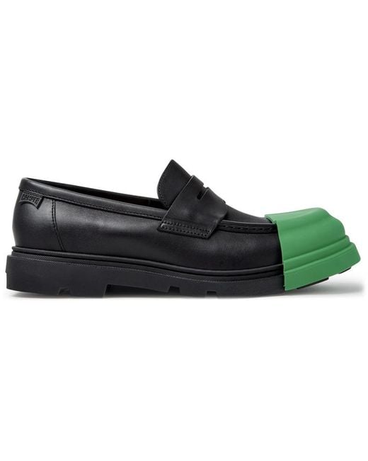 Camper Black Junction Leather Loafers for men