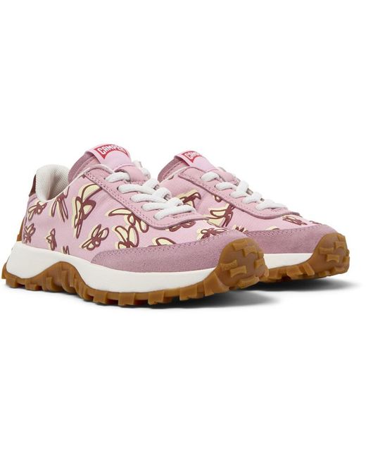 Camper Pink Mismatched Elastic Lace Sneakers