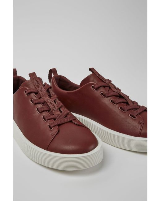 Camper Burgundy Leather Sneakers for Men Lyst