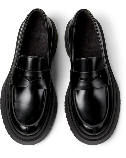 Camper Black Leather Loafers