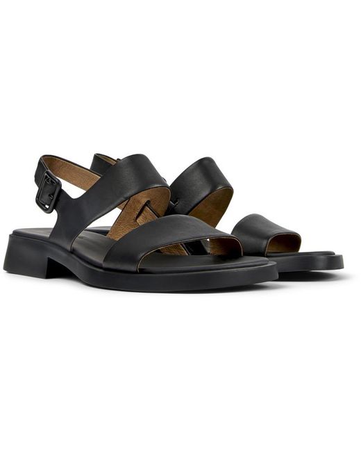 Camper Black Flat Sandals