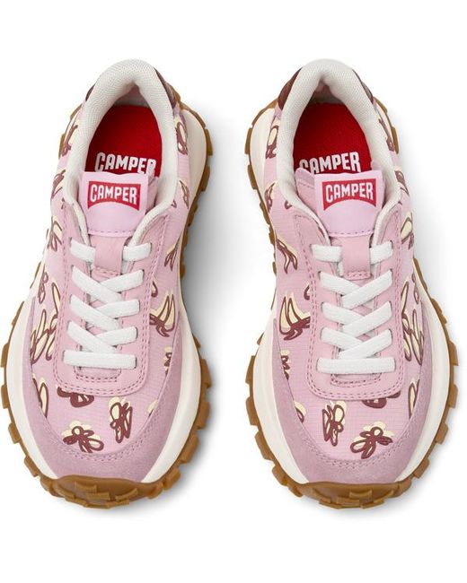 Camper Pink Mismatched Elastic Lace Sneakers