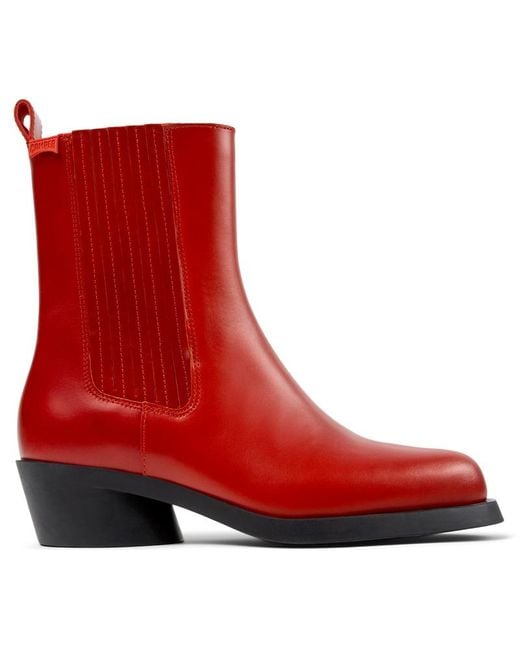 Camper Red Chelsea Boots 'Bonnie'
