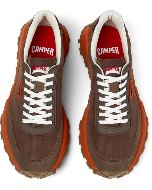 Camper Brown Drift Trail Vibram Panelled Lace-Up Sneakers for men