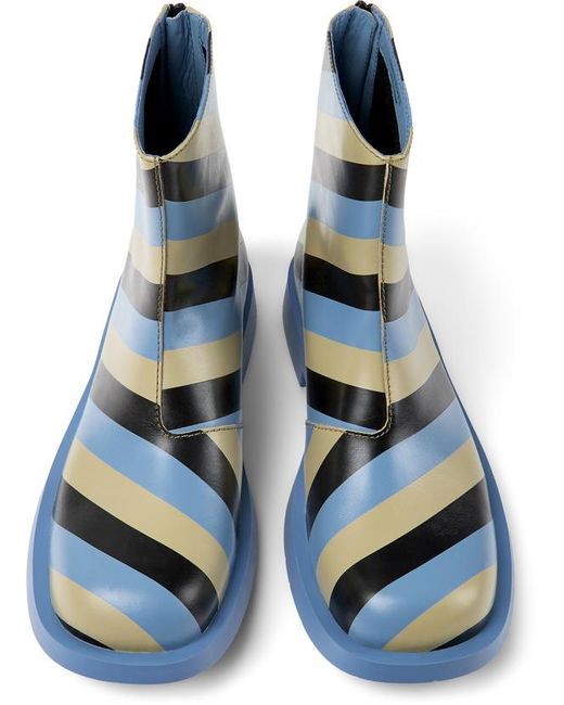 Camper Blue Striped Ankle Boots for men