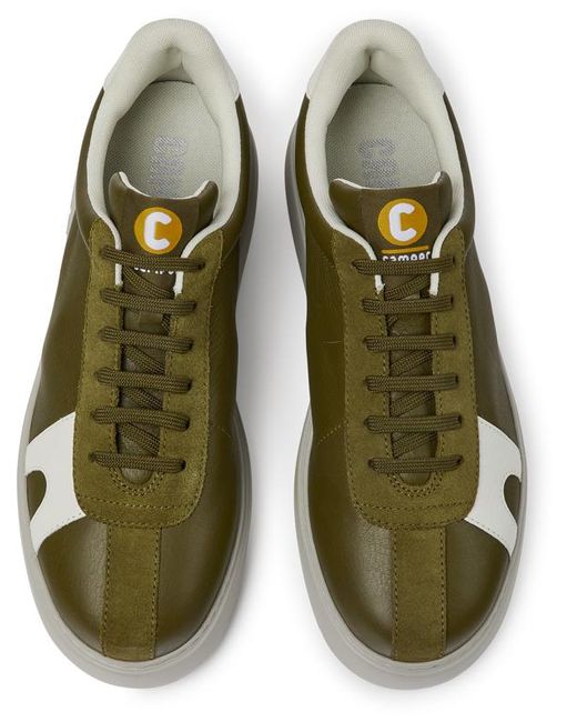 Camper Green And White Leather And Suede Sneakers for men