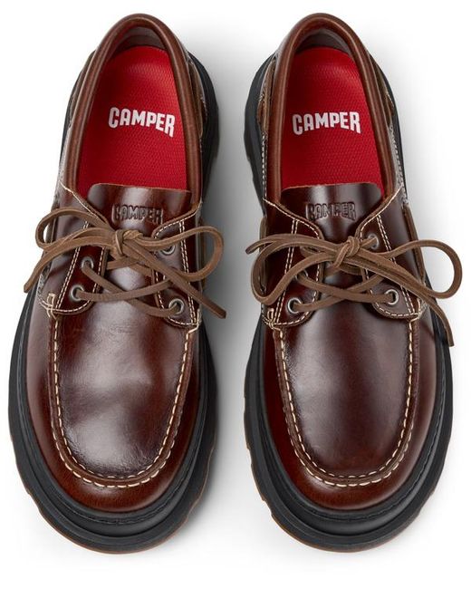 NEW CAMPER men\'s brutus moc toe loafer in brown Camper BRUTUS - Boat shoes - mittelbraun/brown - Zalando.co.uk main image 3