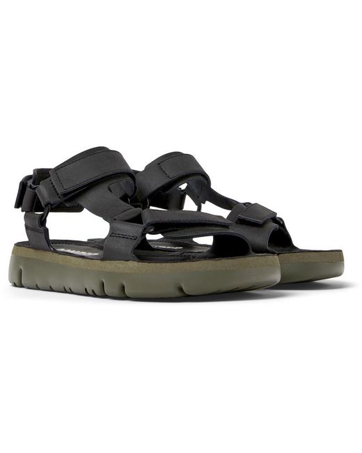 Camper Black Leather Sandals for men