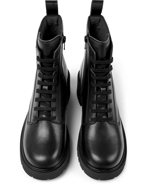 Camper Black Lace-Up Boots