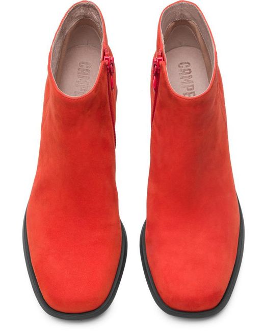 Camper Red Ankle Boots