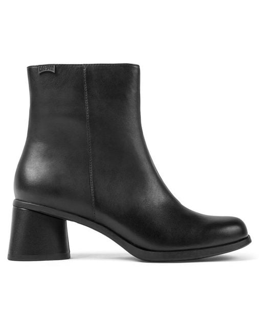 Camper Black Kiara Leather Zip Bootie
