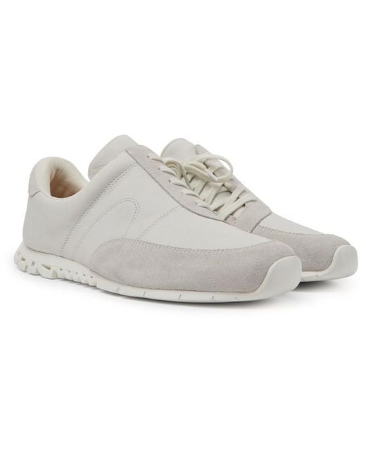 Camper Gray White Non-dyed Leather Sneakers for men