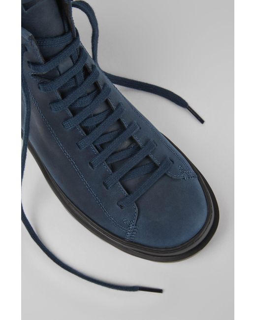 Camper Blue Waxed Nubuck Laceup Boots Lyst