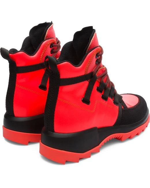 Camper Red Ankle Boots