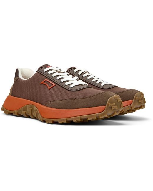 Camper Brown Drift Trail Vibram Panelled Lace-Up Sneakers for men