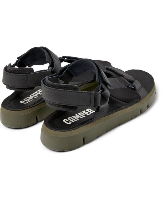 Camper Black Leather Sandals for men