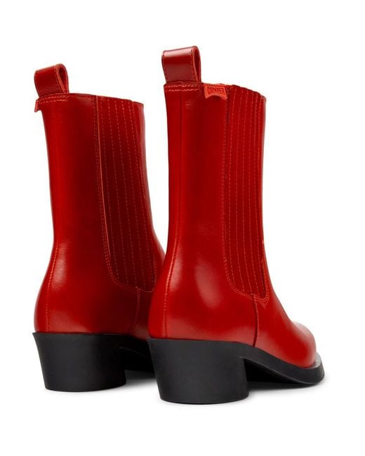 Camper Red Chelsea Boots 'Bonnie'