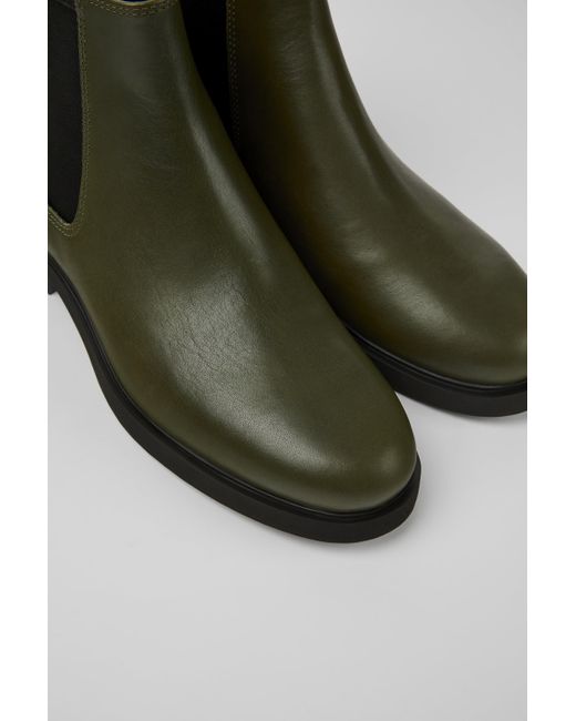 Camper Dark Leather Chelsea Boots in Green Lyst UK