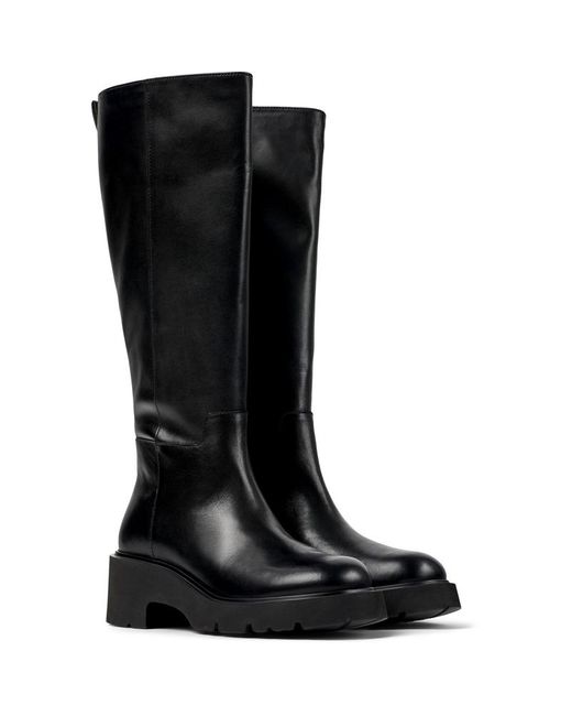 Camper Black Leather High Boots