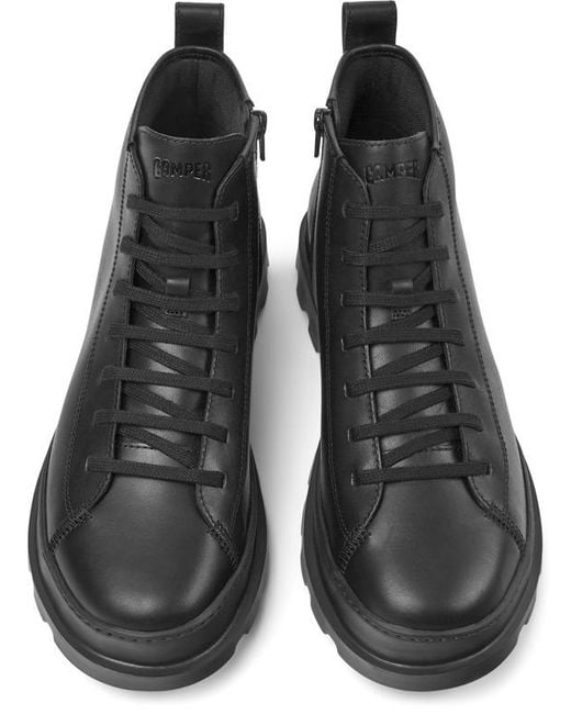 Camper Black Leather Ankle Boots for men