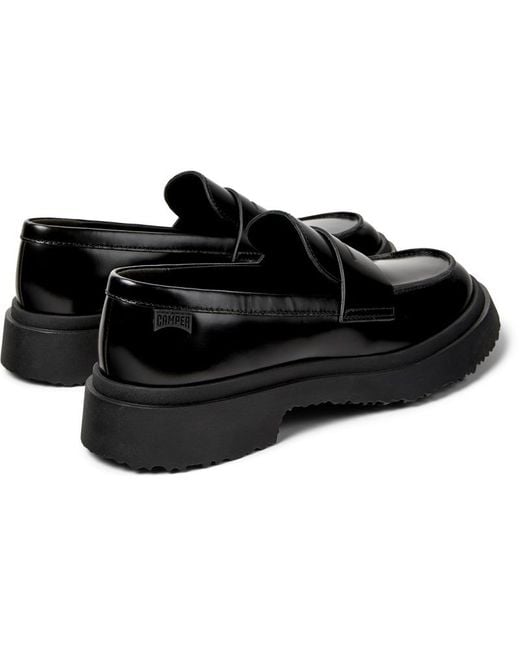 Camper Black Leather Loafers