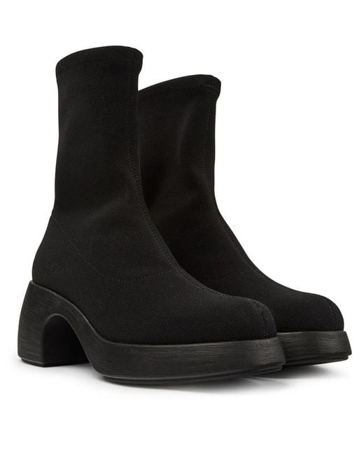 Camper Black Textile Boots