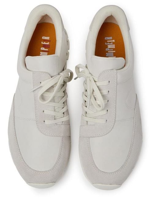 Camper Gray White Non-dyed Leather Sneakers for men