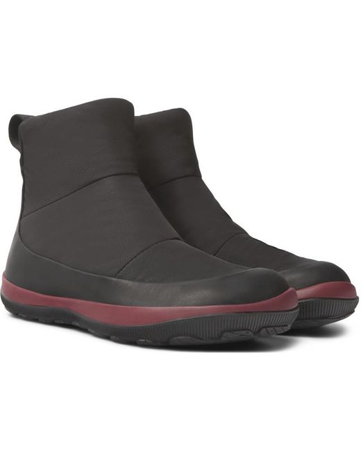 Camper Black Leather And Polyester Boots