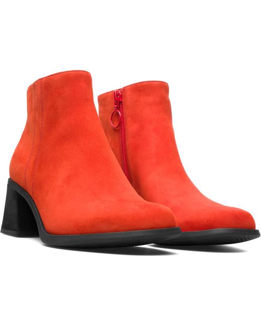 Camper Red Ankle Boots