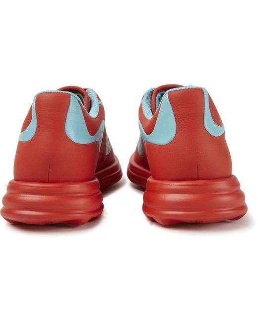 Camper Red And Turquoise Leather Lace-up Sneakers