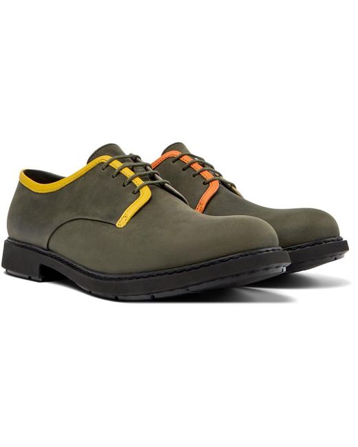 Camper Green Twins Shoes With Rounded Shoe for men
