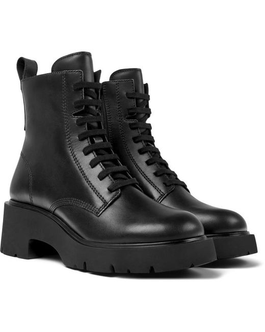 Camper Black Lace-Up Boots