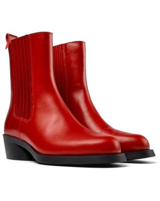 Camper Red Chelsea Boots 'Bonnie'
