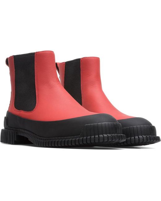 Camper Red Ankle Boots