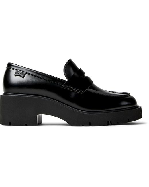 Camper Black Leather Loafers