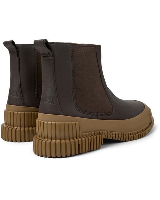 Camper Brown Cushioned Chelsea Leather Booties for men