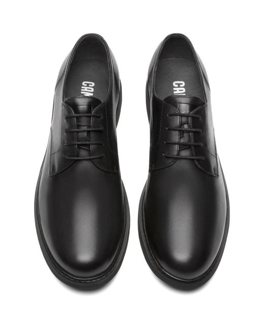 camper black leather shoes