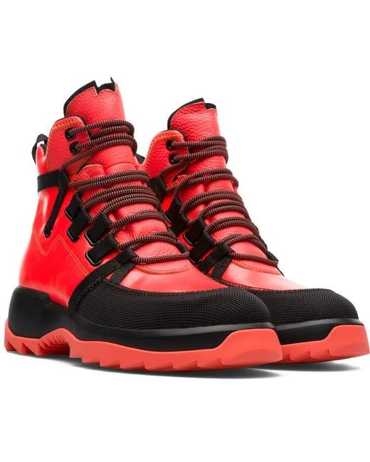 Camper Red Ankle Boots