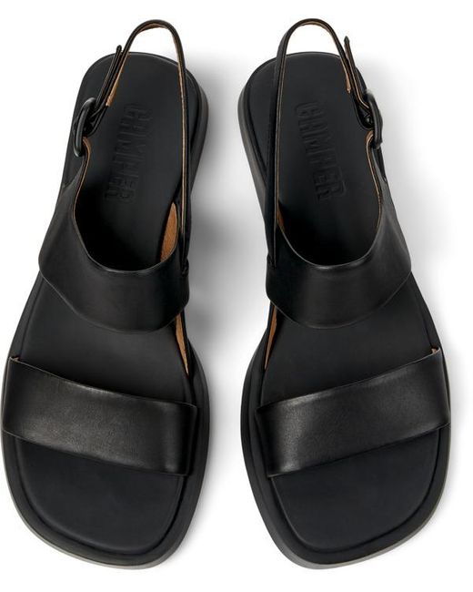 Camper Black Flat Sandals