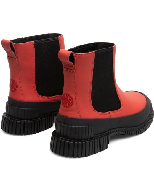 Camper Red Ankle Boots