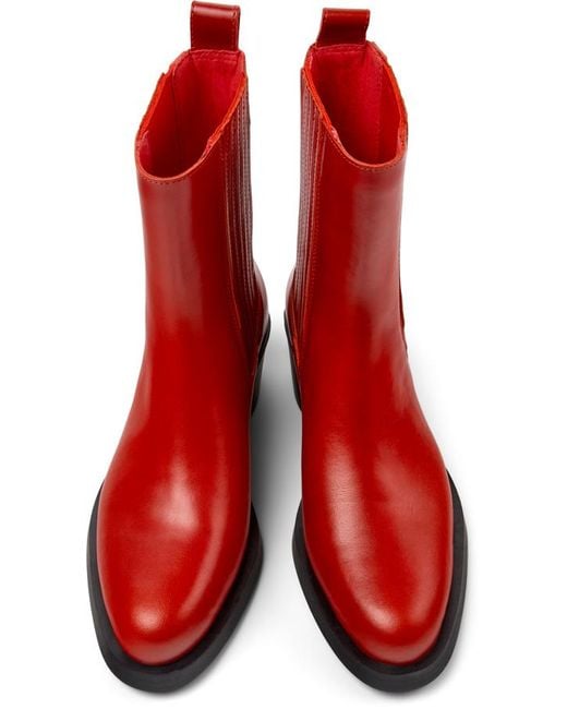 Camper Red Chelsea Boots 'Bonnie'